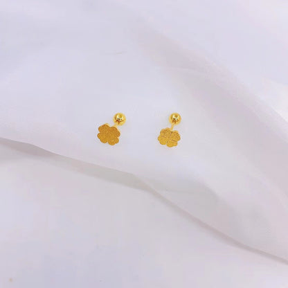 1 Pair Simple Style Heart Shape Plating Titanium Steel Ear Studs