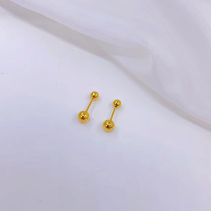 1 Pair Simple Style Heart Shape Plating Titanium Steel Ear Studs