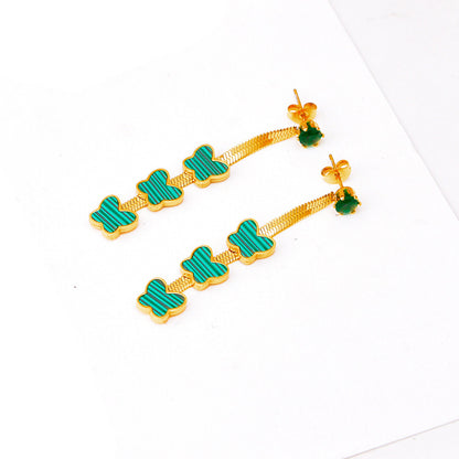 Modern Style Butterfly Titanium Steel Plating Bracelets Earrings Necklace
