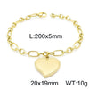 Simple Style Heart Shape Stainless Steel Plating 18k Gold Plated Bracelets