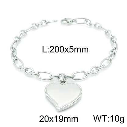 Simple Style Heart Shape Stainless Steel Plating 18k Gold Plated Bracelets