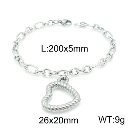 Simple Style Heart Shape Stainless Steel Plating 18k Gold Plated Bracelets