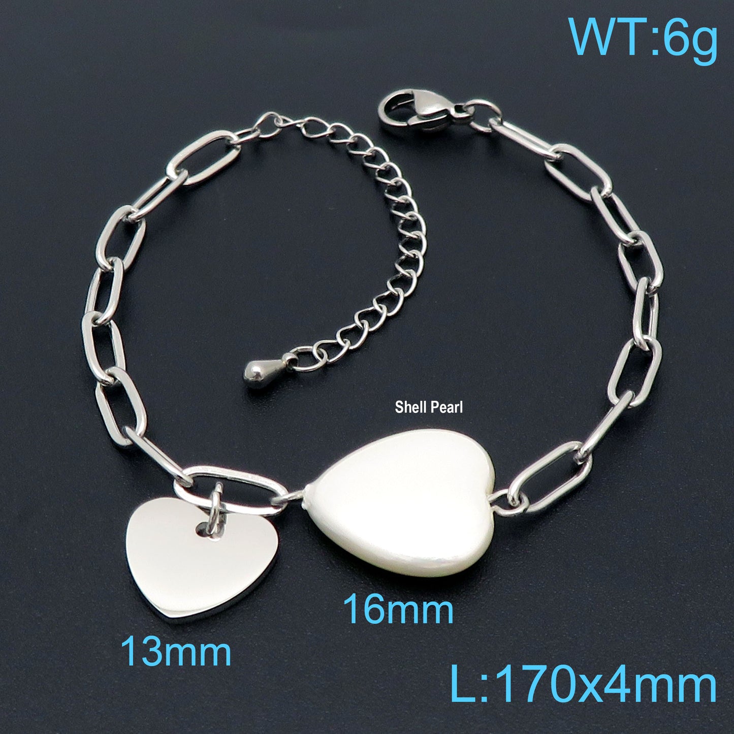 Simple Style Heart Shape Stainless Steel Plating 18k Gold Plated Bracelets