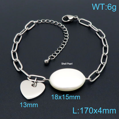 Simple Style Heart Shape Stainless Steel Plating 18k Gold Plated Bracelets