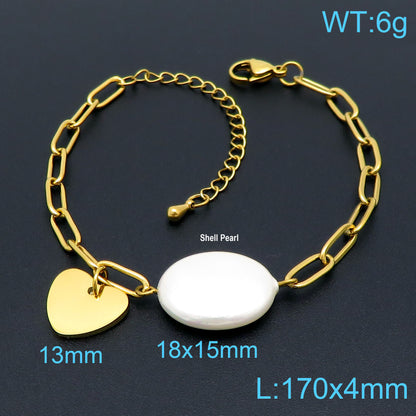 Simple Style Heart Shape Stainless Steel Plating 18k Gold Plated Bracelets