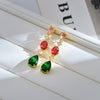 1 Pair Simple Style Water Droplets Inlay Copper Zircon Drop Earrings