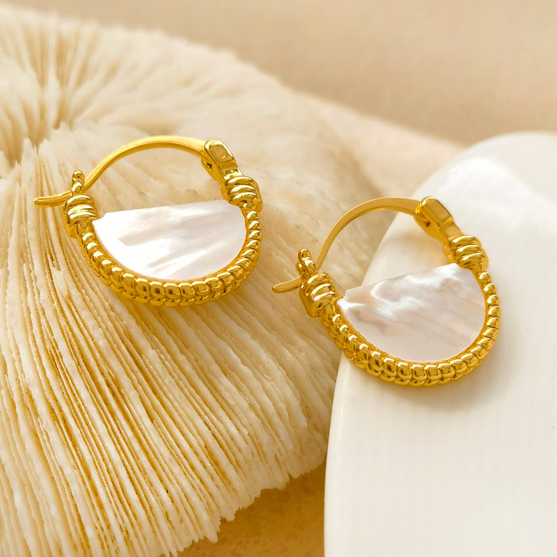 1 Pair Retro Color Block Plating Copper Gold Plated Earrings