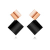 1 Pair Casual Color Block Plating Stainless Steel Titanium Steel Rose Gold Plated Ear Studs