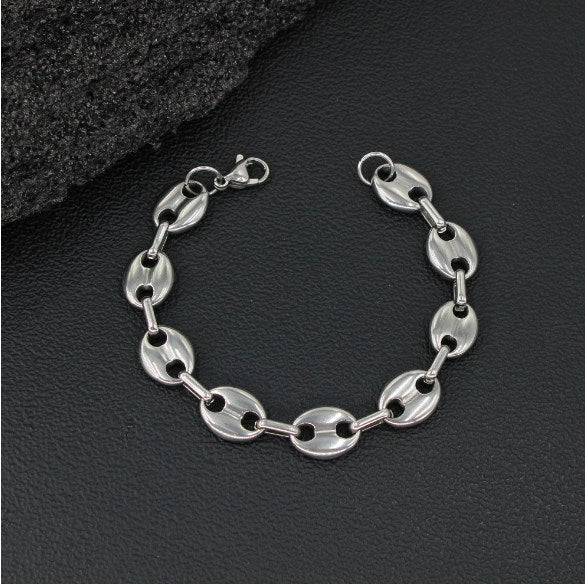 Retro Pig Nose Titanium Steel Plating Bracelets Necklace