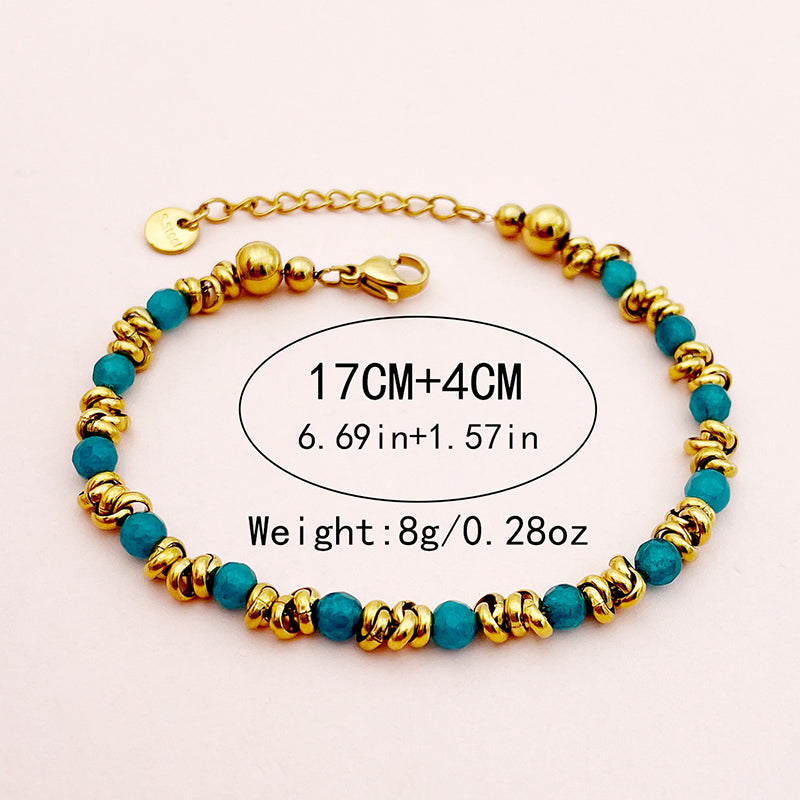Retro Round Gold Plated Stainless Steel Wholesale Bracelets