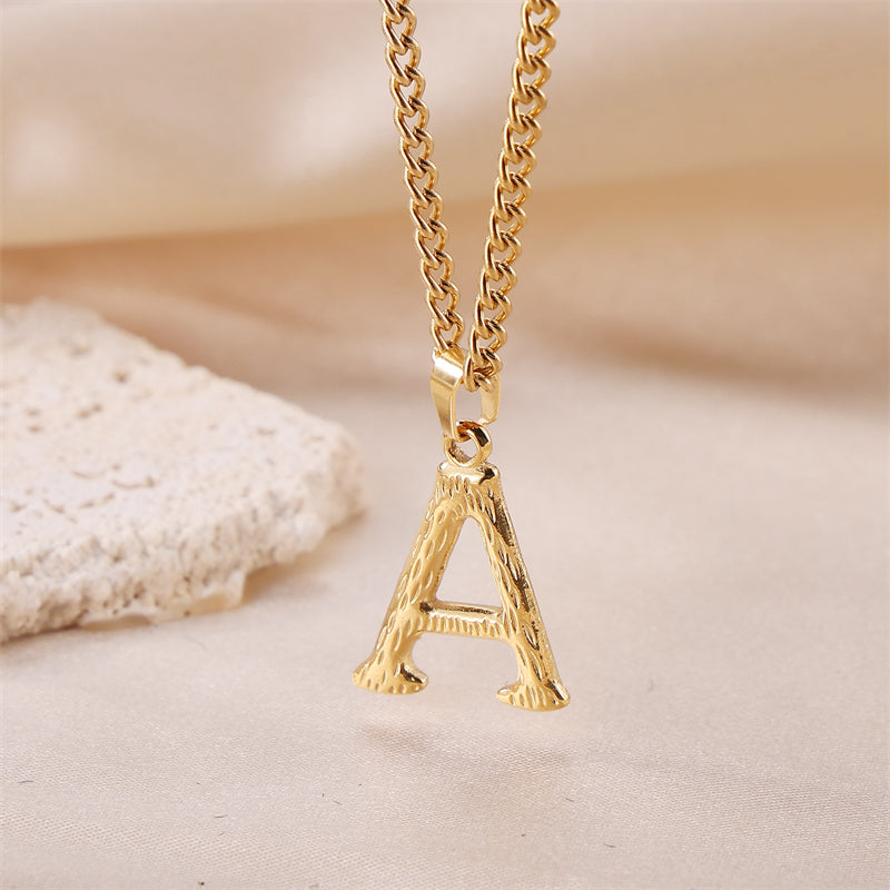 Sweet Simple Style Artistic Letter Stainless Steel Plating 18k Gold Plated Pendant Necklace