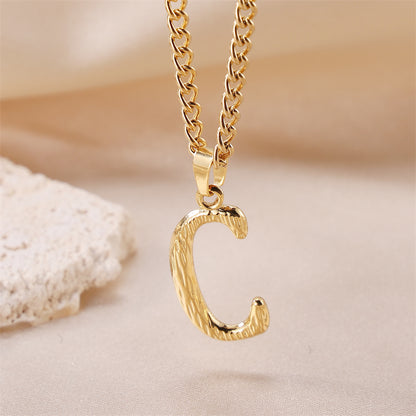 Sweet Simple Style Artistic Letter Stainless Steel Plating 18k Gold Plated Pendant Necklace