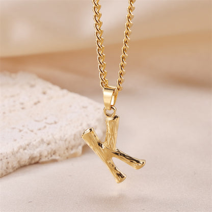 Sweet Simple Style Artistic Letter Stainless Steel Plating 18k Gold Plated Pendant Necklace