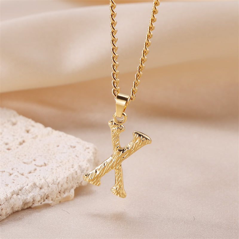 Sweet Simple Style Artistic Letter Stainless Steel Plating 18k Gold Plated Pendant Necklace