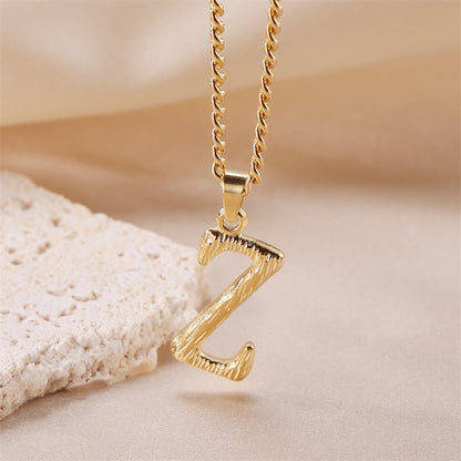 Sweet Simple Style Artistic Letter Stainless Steel Plating 18k Gold Plated Pendant Necklace