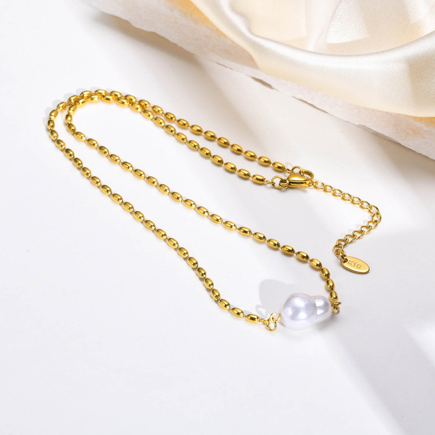 Simple Style Round Stainless Steel Gold Plated Bracelets Necklace