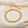 Retro Solid Color Stainless Steel Plating Gold Plated Bracelets