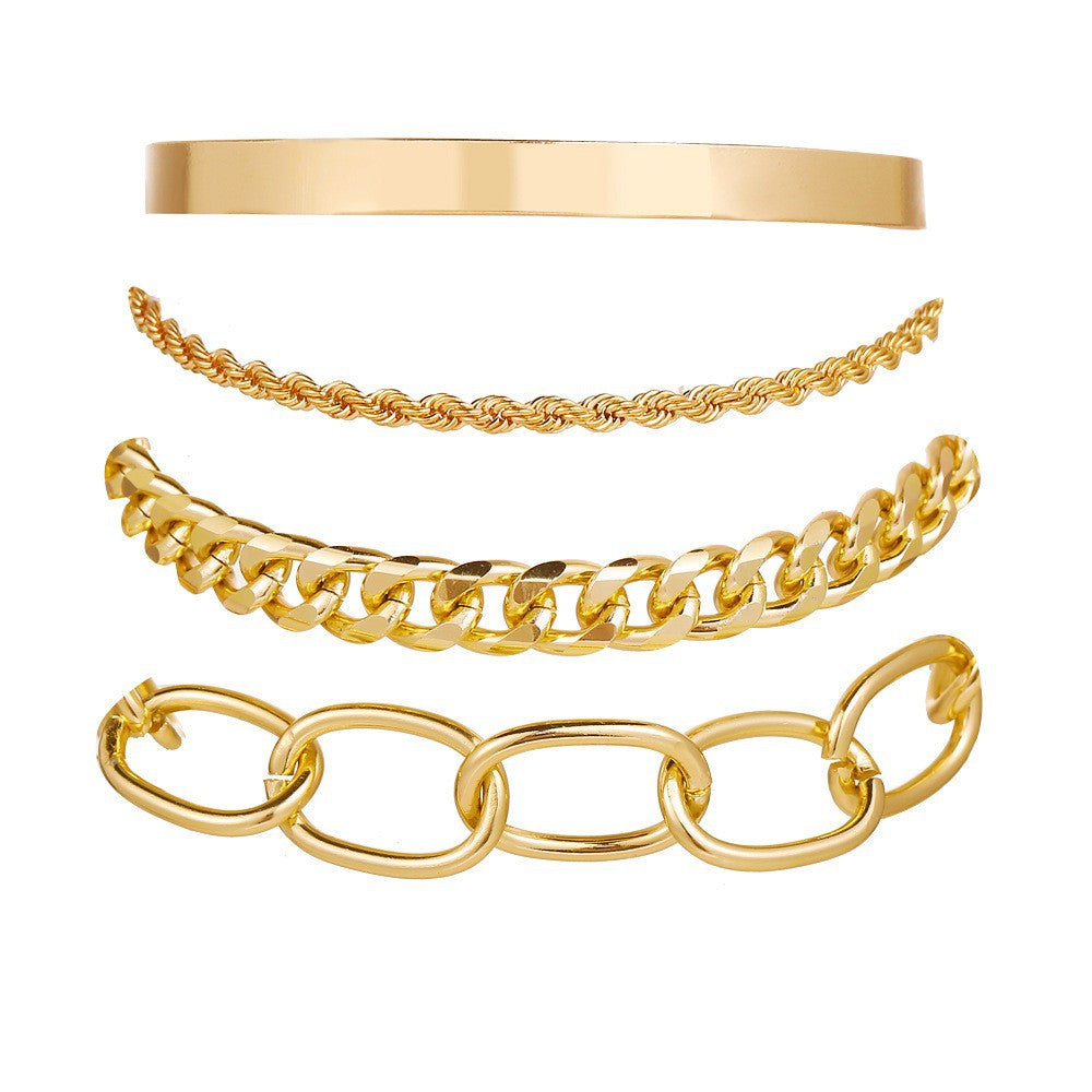 Simple Style Solid Color Alloy Plating Gold Plated Unisex Bracelets