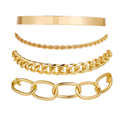 Simple Style Solid Color Alloy Plating Gold Plated Unisex Bracelets