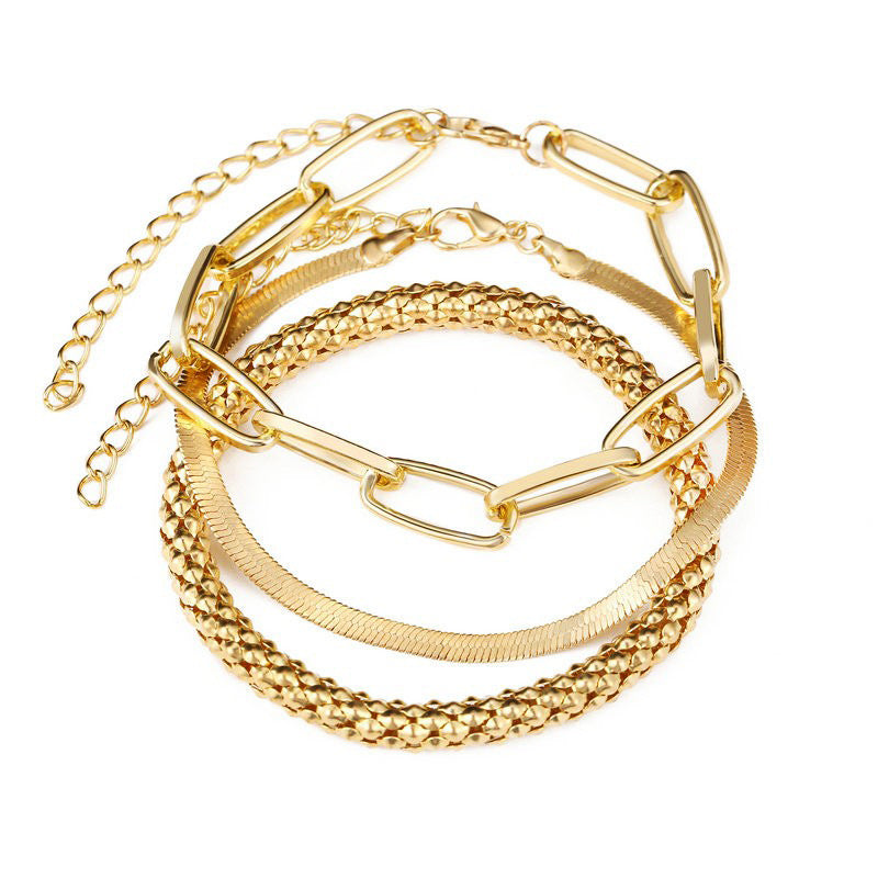 Simple Style Solid Color Alloy Plating Gold Plated Unisex Bracelets