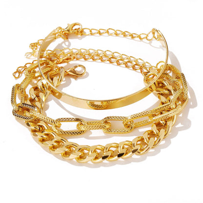 Simple Style Solid Color Alloy Plating Gold Plated Unisex Bracelets