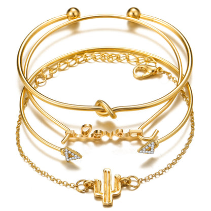 Simple Style Solid Color Alloy Plating Gold Plated Unisex Bracelets