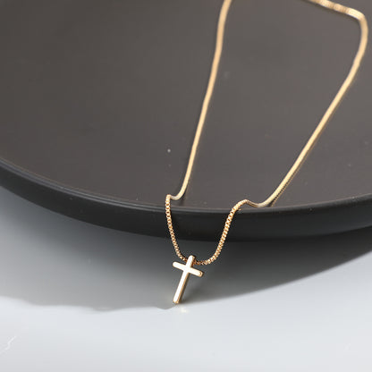 Simple Style Cross Alloy Plating Gold Plated Women's Pendant Necklace