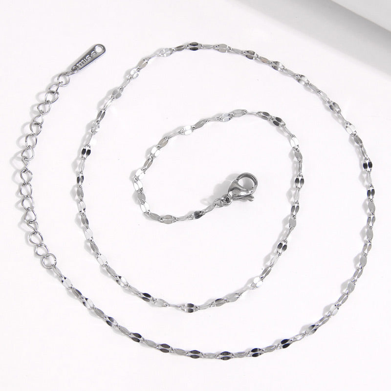 Simple Style Solid Color Stainless Steel Necklace