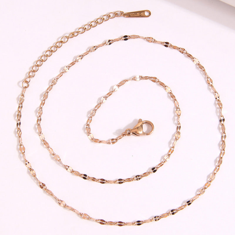 Simple Style Solid Color Stainless Steel Necklace