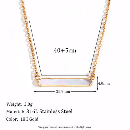 Simple Style Square Stainless Steel 18k Gold Plated Pendant Necklace In Bulk