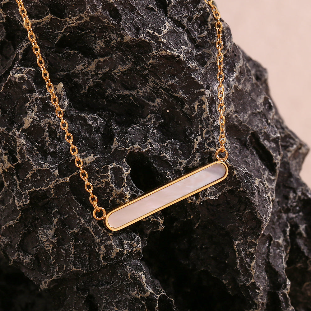 Simple Style Square Stainless Steel 18k Gold Plated Pendant Necklace In Bulk