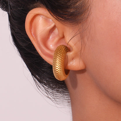 1 Pair Vintage Style Classic Style Solid Color Plating Stainless Steel 18k Gold Plated Ear Studs