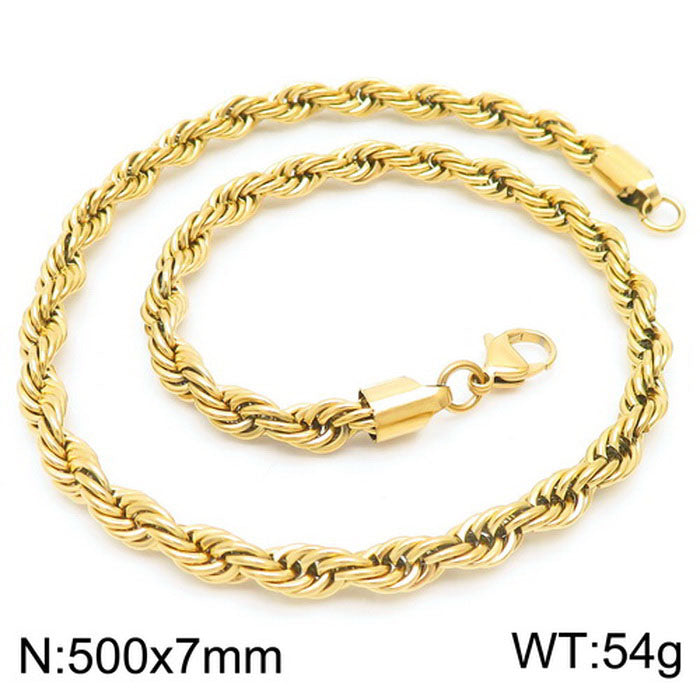 Casual Simple Style Solid Color Stainless Steel Titanium Steel Plating Gold Plated Necklace