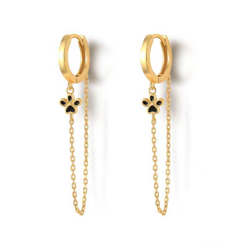 1 Pair Simple Style Star Moon Epoxy Plating Copper Drop Earrings