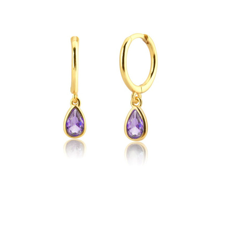 1 Pair Sweet Water Droplets Plating Inlay Copper Zircon Drop Earrings