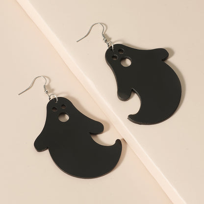 1 Pair Funny Cartoon Character Heart Shape Printing Arylic Earrings