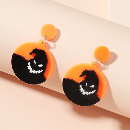 1 Pair Funny Cartoon Character Heart Shape Printing Arylic Earrings