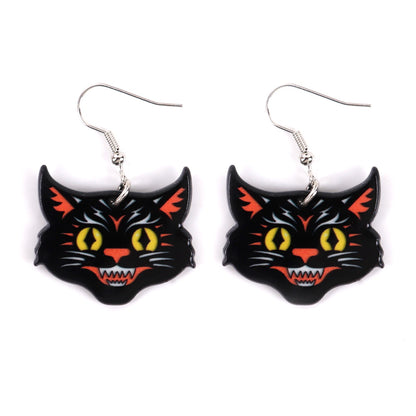 1 Pair Funny Cat Arylic Drop Earrings