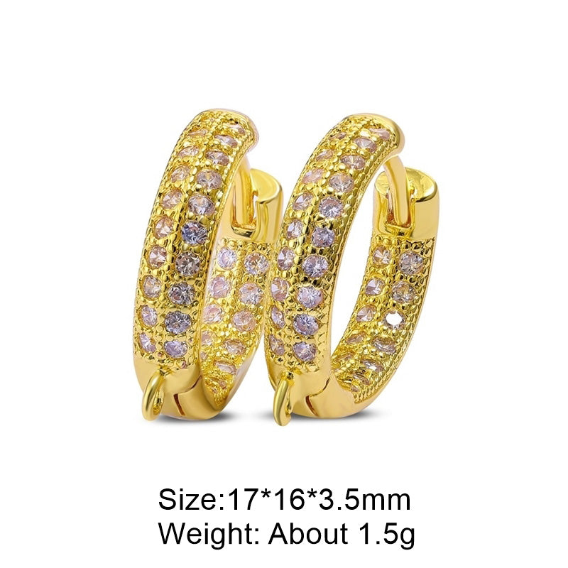 1 Pair Retro Classic Style Round Plating Inlay Copper Zircon 18k Gold Plated White Gold Plated Hoop Earrings