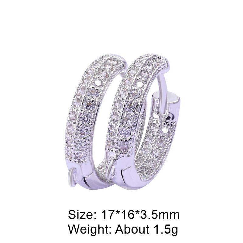 1 Pair Retro Classic Style Round Plating Inlay Copper Zircon 18k Gold Plated White Gold Plated Hoop Earrings