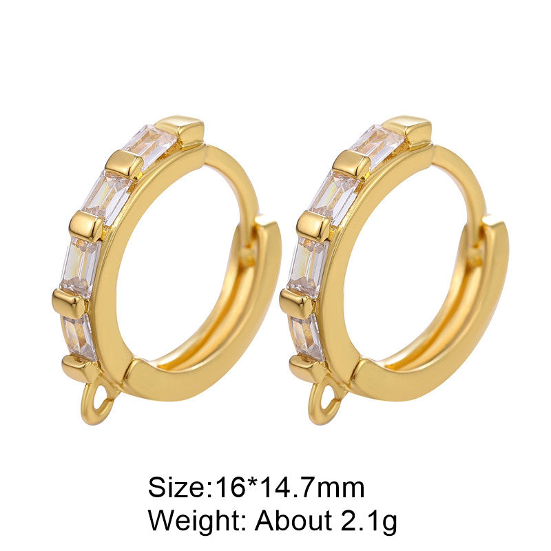 1 Pair Retro Classic Style Round Plating Inlay Copper Zircon 18k Gold Plated White Gold Plated Hoop Earrings