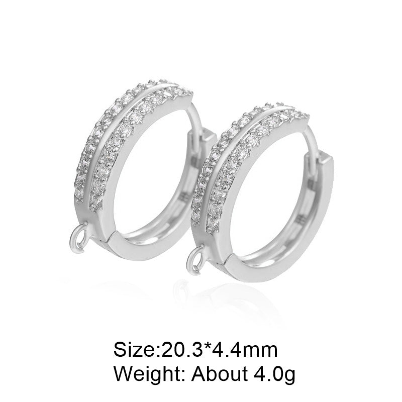 1 Pair Retro Classic Style Round Plating Inlay Copper Zircon 18k Gold Plated White Gold Plated Hoop Earrings