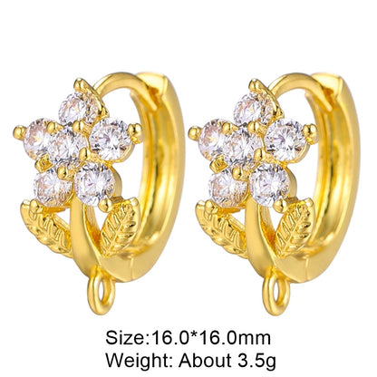 1 Pair Retro Classic Style Round Plating Inlay Copper Zircon 18k Gold Plated White Gold Plated Hoop Earrings