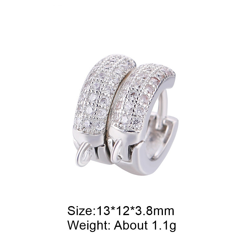 1 Pair Retro Classic Style Round Plating Inlay Copper Zircon 18k Gold Plated White Gold Plated Hoop Earrings