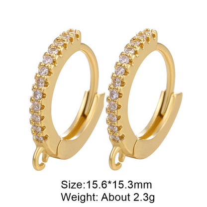 1 Pair Retro Classic Style Round Plating Inlay Copper Zircon 18k Gold Plated White Gold Plated Hoop Earrings