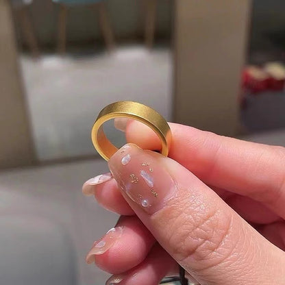 Handmade Solid Color Stainless Steel Polishing Plating 18k Gold Plated Rings