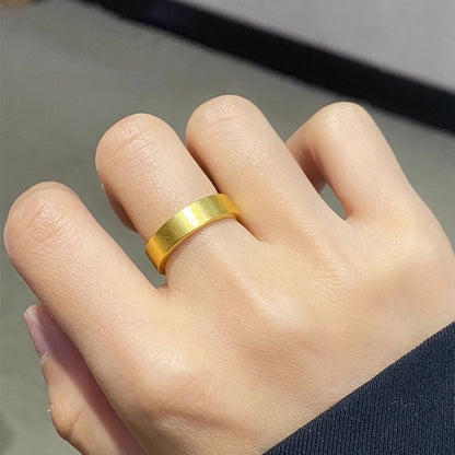 Handmade Solid Color Stainless Steel Polishing Plating 18k Gold Plated Rings