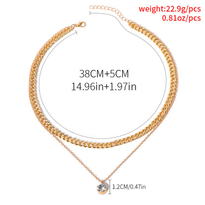 Vintage Style Simple Style Classic Style Solid Color Alloy Women's Double Layer Necklaces