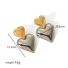 1 Pair Classic Style Heart Shape Polishing Epoxy Plating Stainless Steel 18k Gold Plated Drop Earrings