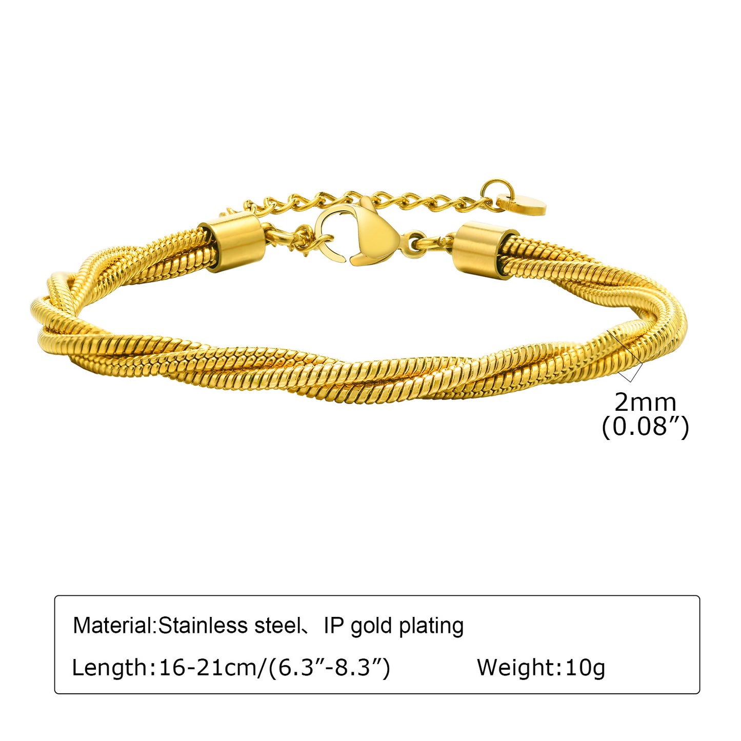 Modern Style Classic Style Commute Solid Color Stainless Steel Plating 18k Gold Plated Bracelets Necklace